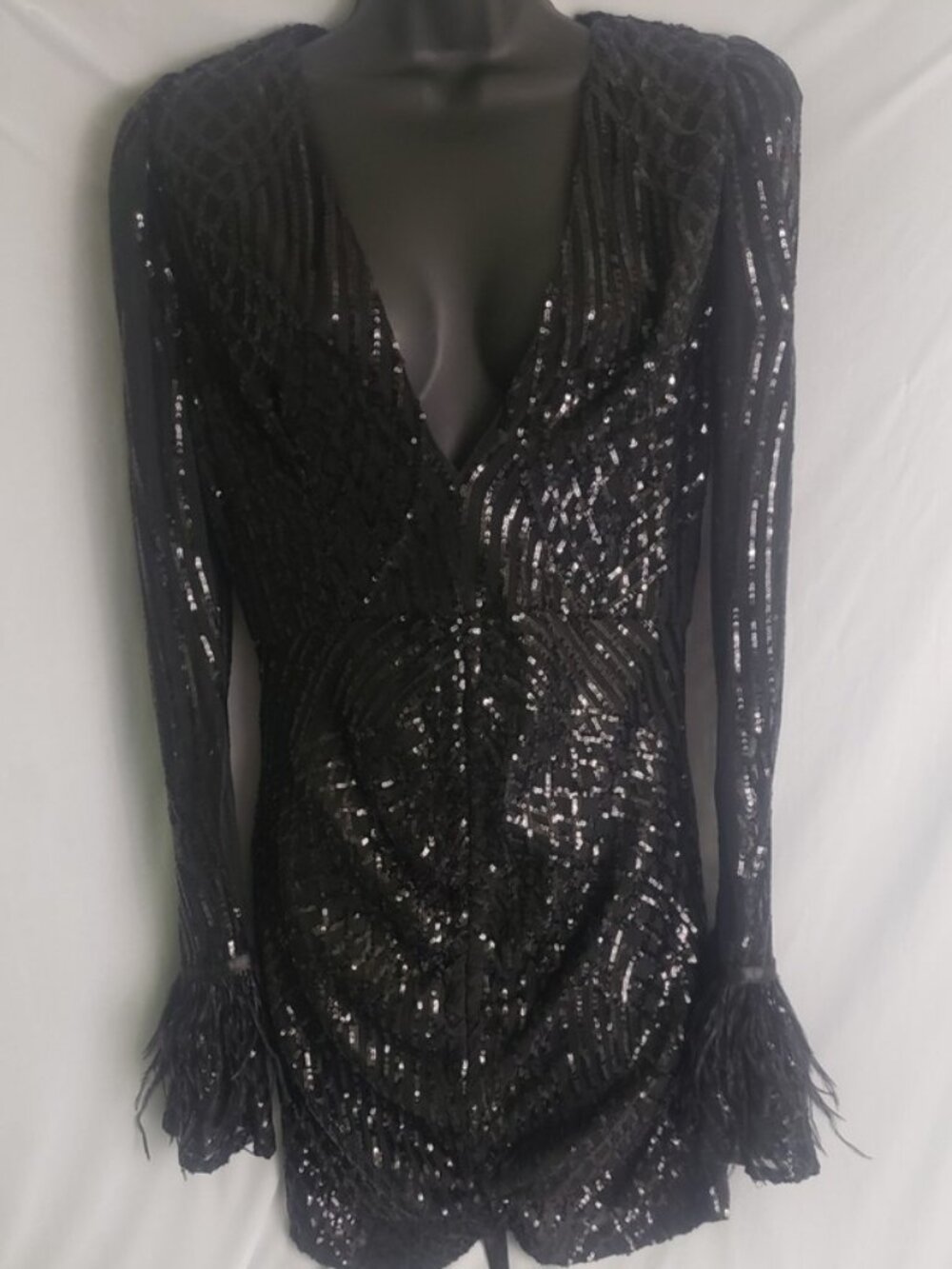 Banjul Black Sequence Fring Sexy Mini Dress up or costume